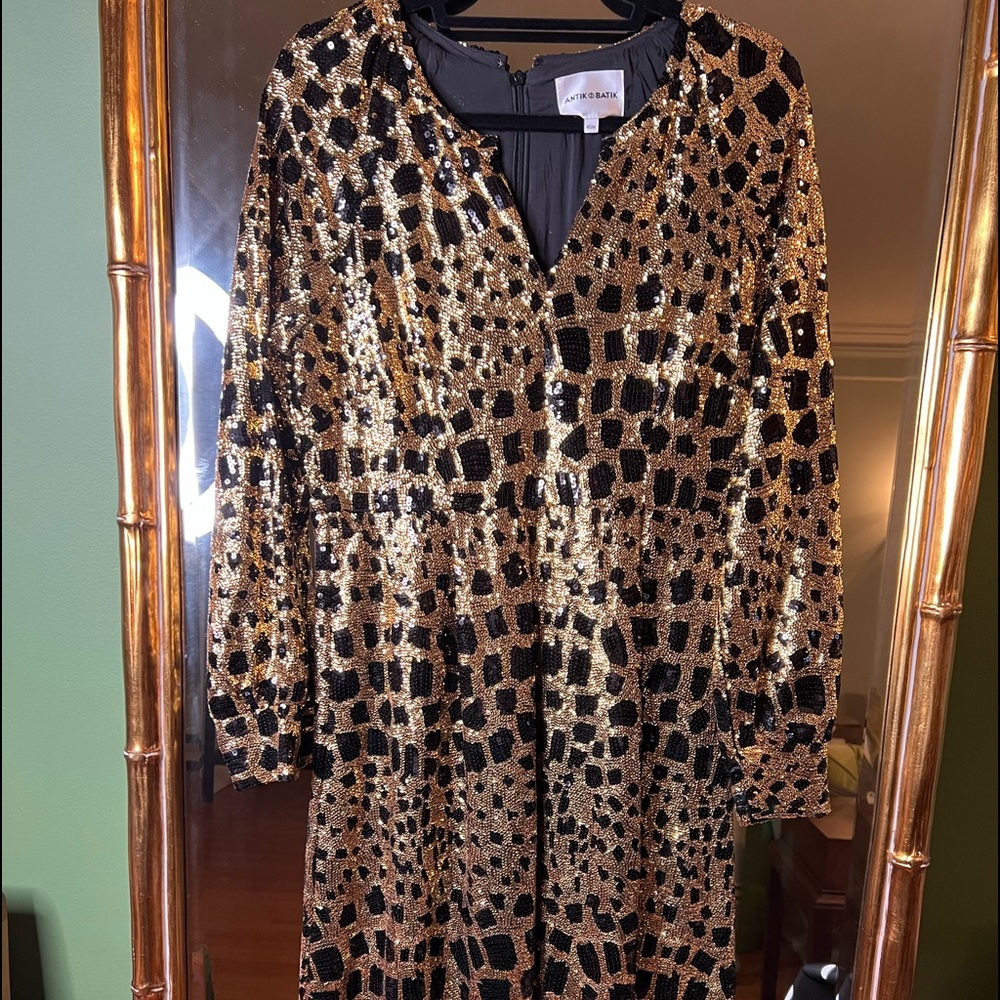 Antik batik gold sequin dress medium